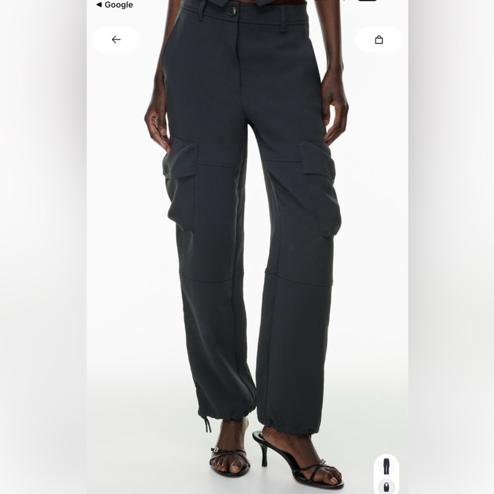 Aritzia Wilfred Project Cargo Japanese Crepe Black Size 8